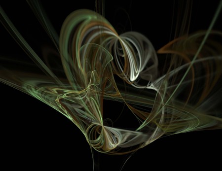 image of one Digital Fractal on Black Colorの写真素材