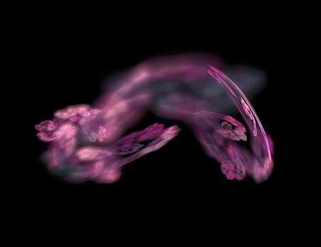 image of one Digital Fractal on Black Colorの写真素材