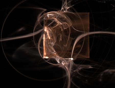 image of one Digital Fractal on Black Colorの写真素材