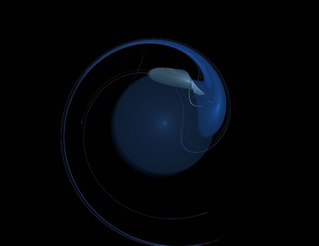 image of one Digital Fractal on Black Colorの写真素材