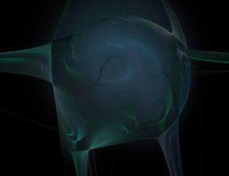 image of one Digital Fractal on Black Colorの写真素材