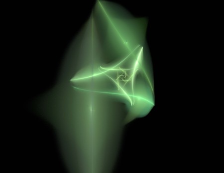 image of one Digital Fractal on Black Colorの写真素材