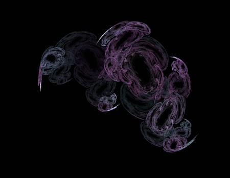 image of one Digital Fractal on Black Colorの写真素材
