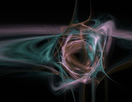 image of one Digital Fractal on Black Colorの写真素材