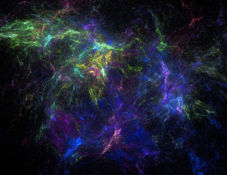 image of one Digital Fractal on Black Colorの写真素材