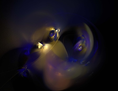 image of one Digital Fractal on Black Colorの写真素材