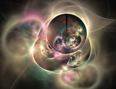 image of one Digital Fractal on Black Colorの写真素材