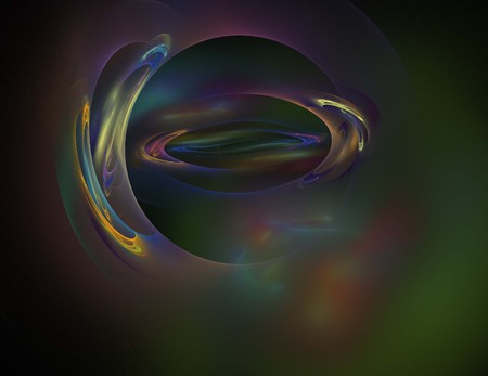 image of one Digital Fractal on Black Colorの写真素材