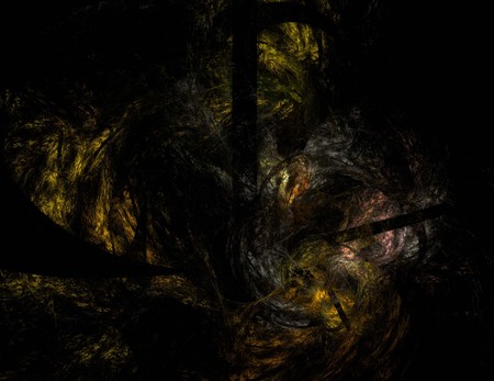 image of one Digital Fractal on Black Colorの写真素材