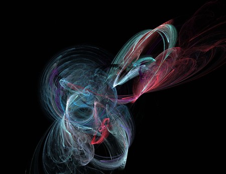 image of one Digital Fractal on Black Colorの写真素材