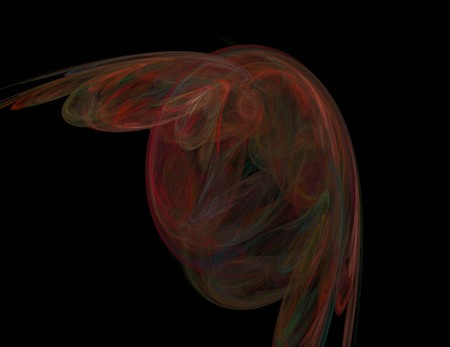 image of one Digital Fractal on Black Colorの写真素材