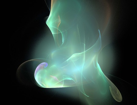 image of one Digital Fractal on Black Colorの写真素材