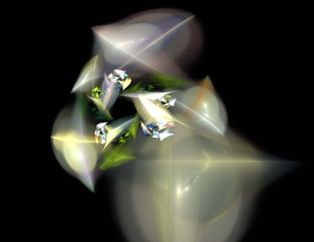 image of one Digital Fractal on Black Colorの写真素材