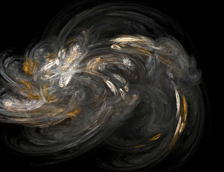 image of one Digital Fractal on Black Colorの写真素材