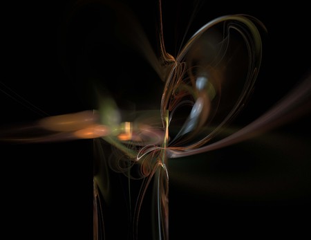 image of one Digital Fractal on Black Colorの写真素材