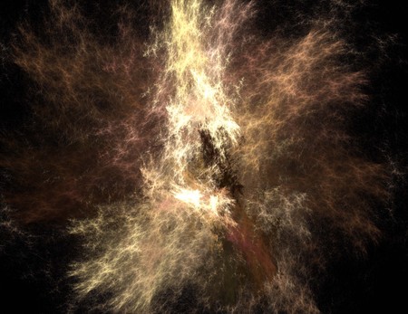 image of one Digital Fractal on Black Colorの写真素材