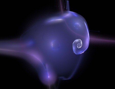 image of one Digital Fractal on Black Colorの写真素材