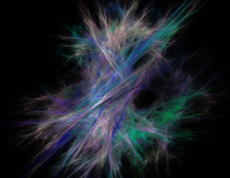 image of one Digital Fractal on Black Colorの写真素材