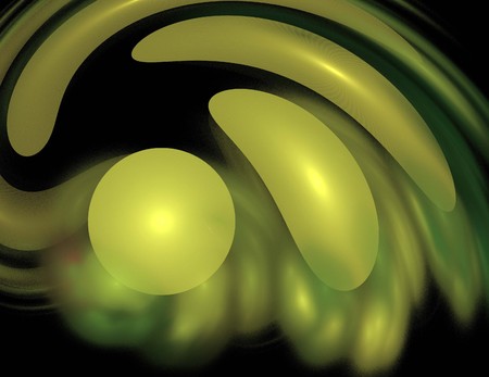 image of one Digital Fractal on Black Colorの写真素材