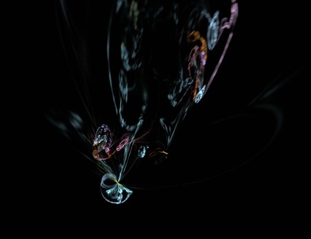 image of one Digital Fractal on Black Colorの写真素材