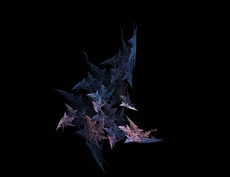 image of one Digital Fractal on Black Colorの写真素材