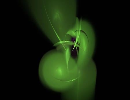 image of one Digital Fractal on Black Colorの写真素材