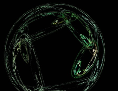 image of one Digital Fractal on Black Colorの写真素材