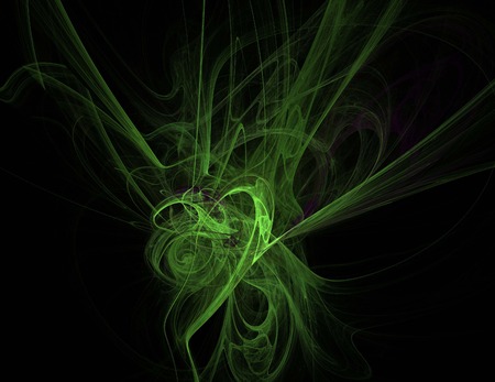 image of one Digital Fractal on Black Colorの写真素材