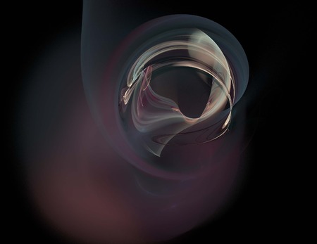 image of one Digital Fractal on Black Colorの写真素材