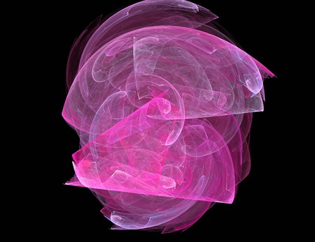 image of one Digital Fractal on Black Colorの写真素材