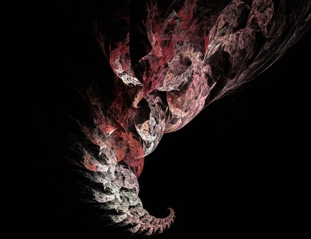 image of one Digital Fractal on Black Colorの写真素材