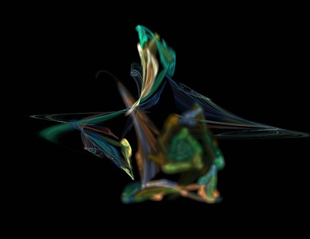 image of one Digital Fractal on Black Colorの写真素材