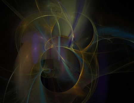 image of one Digital Fractal on Black Colorの写真素材