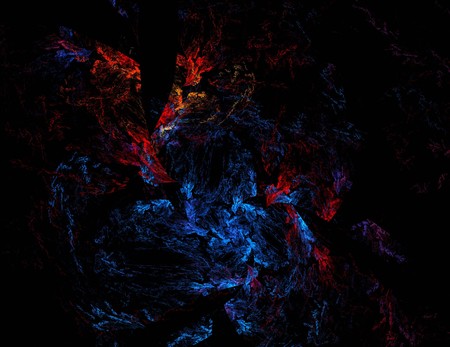 image of one Digital Fractal on Black Colorの写真素材