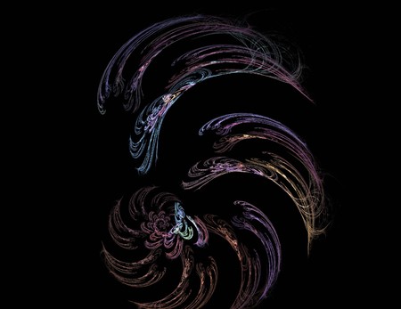 image of one Digital Fractal on Black Color