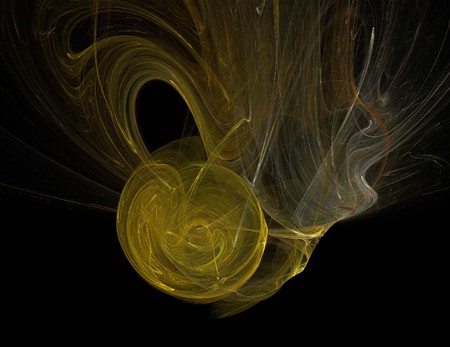 image of one Digital Fractal on Black Colorの写真素材