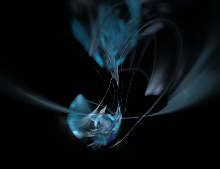 image of one Digital Fractal on Black Colorの写真素材