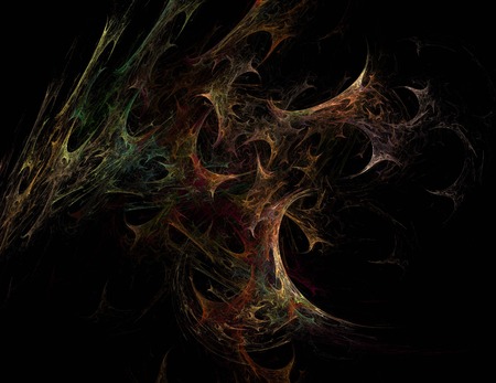 image of one Digital Fractal on Black Colorの写真素材