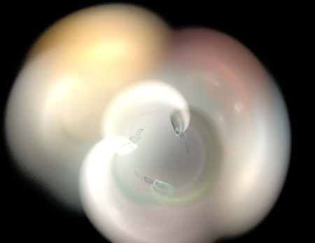 image of one Digital Fractal on Black Colorの写真素材