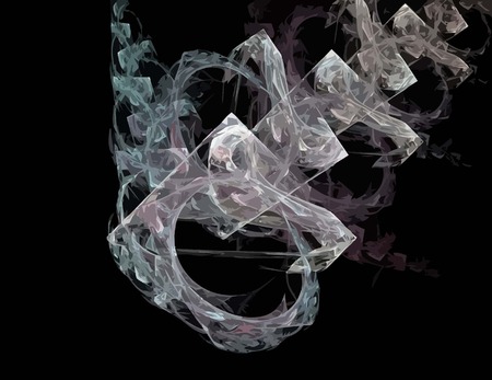image of one Digital Fractal on Black Color