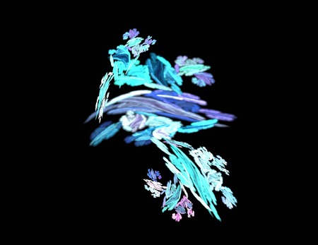image of one Digital Fractal on Black Colorの写真素材
