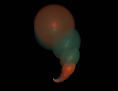 image of one Digital Fractal on Black Colorの写真素材