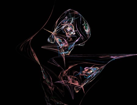 image of one Digital Fractal on Black Colorの写真素材