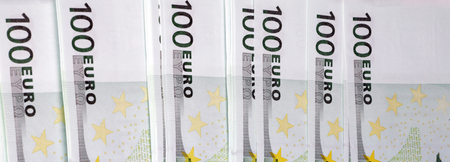 europe euros banknote of hundredsの写真素材