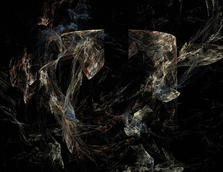image of one Digital Fractal on Black Colorの写真素材