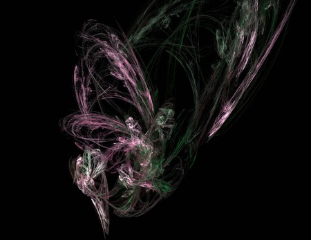 image of one Digital Fractal on Black Colorの写真素材