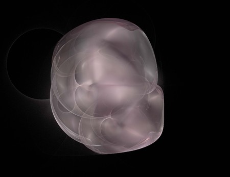 image of one Digital Fractal on Black Colorの写真素材