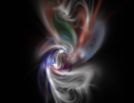 image of one Digital Fractal on Black Colorの写真素材