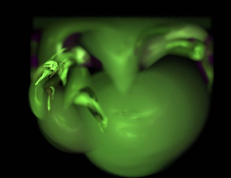 image of one Digital Fractal on Black Colorの写真素材
