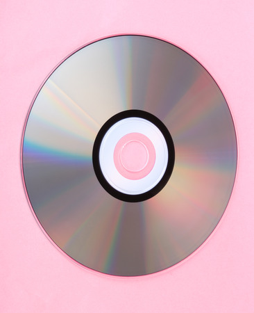 compact disc on pink backgroundの写真素材